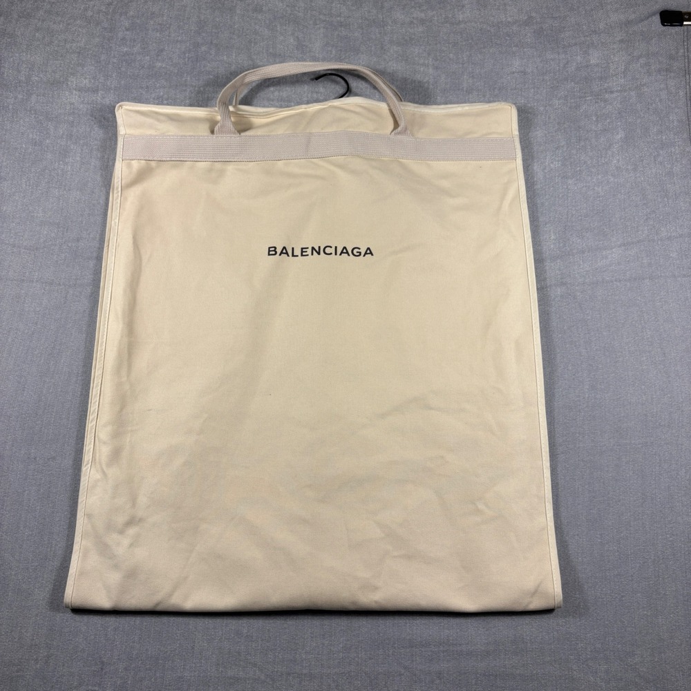 Balenciaga Canvas Garment Bag and Hanger Set Cream Black Logo Travel Suit Cover